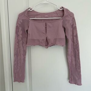 Urban Outfitters Mauve Long Sleeve Crop Top